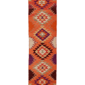 Vintage Southeastern Persian Style Runner Rug 3x12 ft — Orange & Brown Geometric