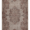Vintage Isparta Turkish Area Rug 5x8 ft — Beige & Red Floral