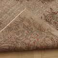 Vintage Isparta Turkish Area Rug 5x8 ft — Beige & Red Floral