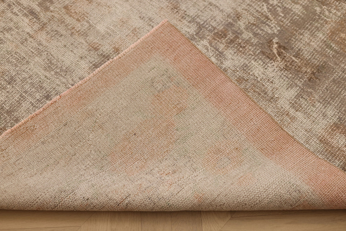 Vintage Manisa Turkish Area Rug 5x9 ft — Brown & Gray Distressed