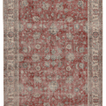 Vintage Isparta Turkish Area Rug 6x9 ft — Red & Beige Floral (No. 60852)