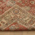 Vintage Isparta Turkish Area Rug 6x9 ft — Red & Beige Floral (No. 60852)