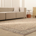 Vintage Isparta Turkish Area Rug 6x10 ft — Beige Floral (No. 60862)
