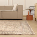 Vintage Isparta Turkish Area Rug 6x10 ft — Beige Floral (No. 60862)