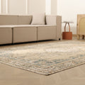 Vintage Manisa Turkish Area Rug 5x9 ft — Beige Floral (No. 60871)