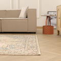 Vintage Manisa Turkish Area Rug 5x9 ft — Beige Floral (No. 60871)