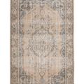 Vintage Manisa Turkish Area Rug 5x9 ft — Beige Floral (No. 60871)