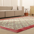 Vintage Isparta Turkish Area Rug 6x10 ft — Beige & Red Floral (No. 60873)