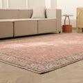 Vintage Isparta Turkish Area Rug 6x10 ft — Red & Pink Floral
