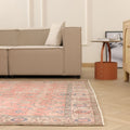 Vintage Isparta Turkish Area Rug 6x10 ft — Red & Pink Floral
