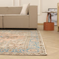 Vintage Isparta Turkish Area Rug 7x10 ft — Orange & Beige Floral