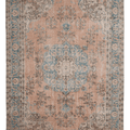Vintage Isparta Turkish Area Rug 7x10 ft — Orange & Beige Floral