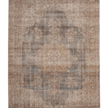 Vintage Isparta Turkish Area Rug 6x9 ft — Brown & Beige Floral (No. 60879)