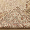 Vintage Isparta Turkish Area Rug 6x10 ft — White & Beige Floral