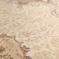 Vintage Isparta Turkish Area Rug 6x10 ft — White & Beige Floral