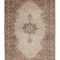 Vintage Isparta Turkish Area Rug 6x10 ft — White & Beige Floral