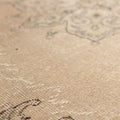 Vintage Isparta Turkish Area Rug 6x9 ft — Beige Floral (No. 60884)