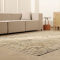 Vintage Isparta Turkish Area Rug 6x9 ft — Brown & Beige Floral