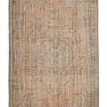 Vintage Manisa Turkish Area Rug 6x9 ft — Orange & Beige Floral (No. 60889)