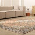 Vintage Isparta Turkish Area Rug 6x9 ft — Orange Floral (No. 60897)