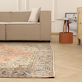 Vintage Isparta Turkish Area Rug 6x9 ft — Orange Floral (No. 60897)