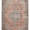 Vintage Isparta Turkish Area Rug 6x9 ft — Orange Floral (No. 60897)