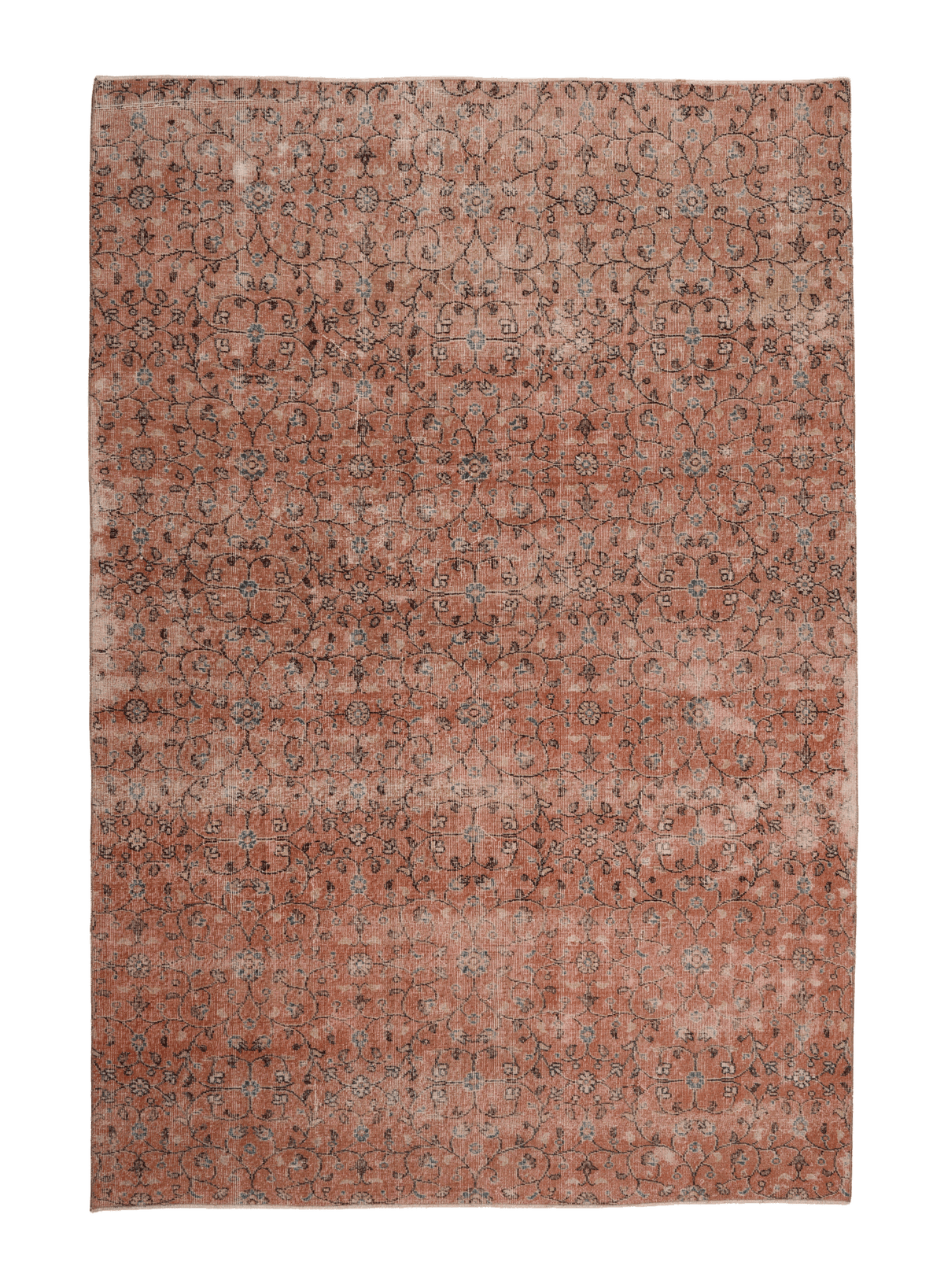 Vintage Isparta Turkish Area Rug 6x10 ft — Orange Floral (No. 60905)