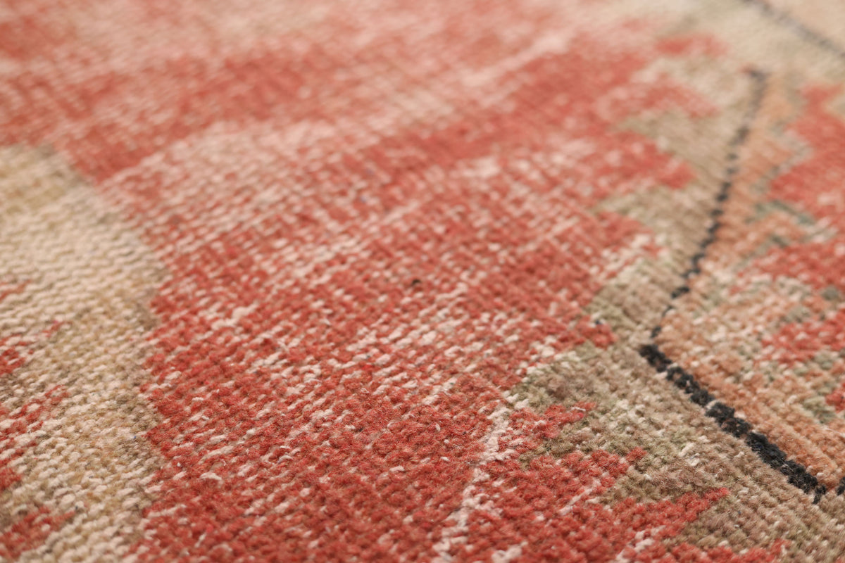Vintage Manisa Turkish Area Rug 6x7 ft — Red Floral