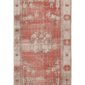 Vintage Isparta Turkish Runner Rug 3x7 ft — Red & Beige Floral