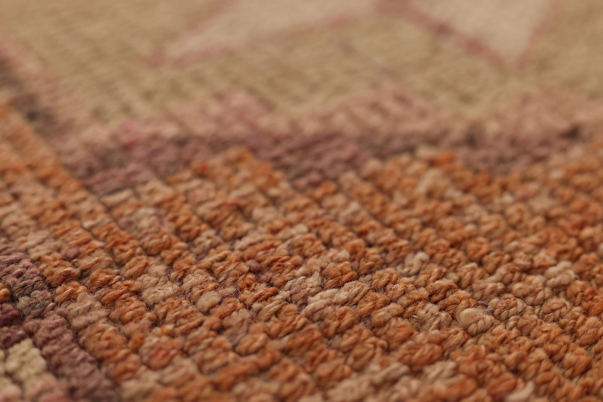 Vintage Southeastern Persian Style Runner Rug 3x11 ft — Orange & Beige Geometric