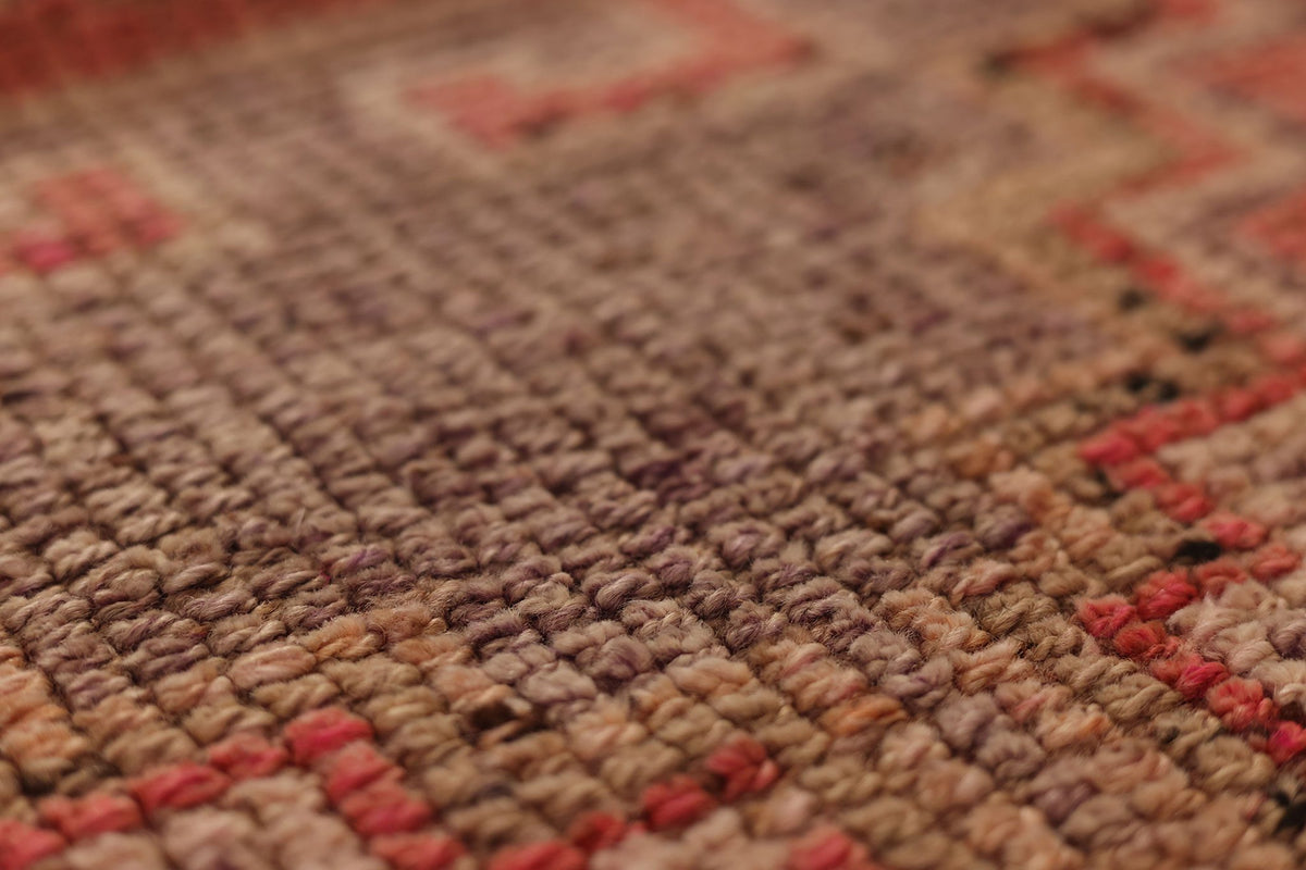 Vintage Southeastern Persian Style Runner Rug 3x10 ft — Red & Brown Geometric