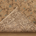 Vintage Isparta Turkish Area Rug 3x7 ft — Beige & Brown Floral