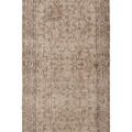 Vintage Isparta Turkish Area Rug 3x7 ft — Beige & Brown Floral