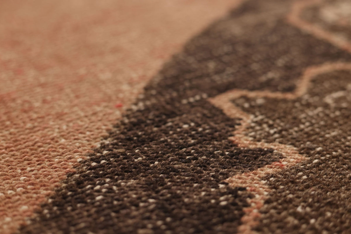 Vintage Malatya Turkish Runner Rug 3x12 ft — Red & Brown Geometric