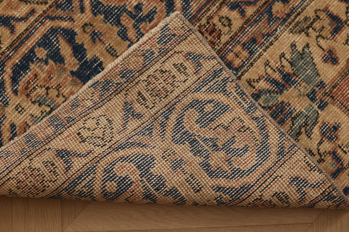 Vintage Isparta Turkish Runner Rug 2x12 ft — Red & Blue Floral
