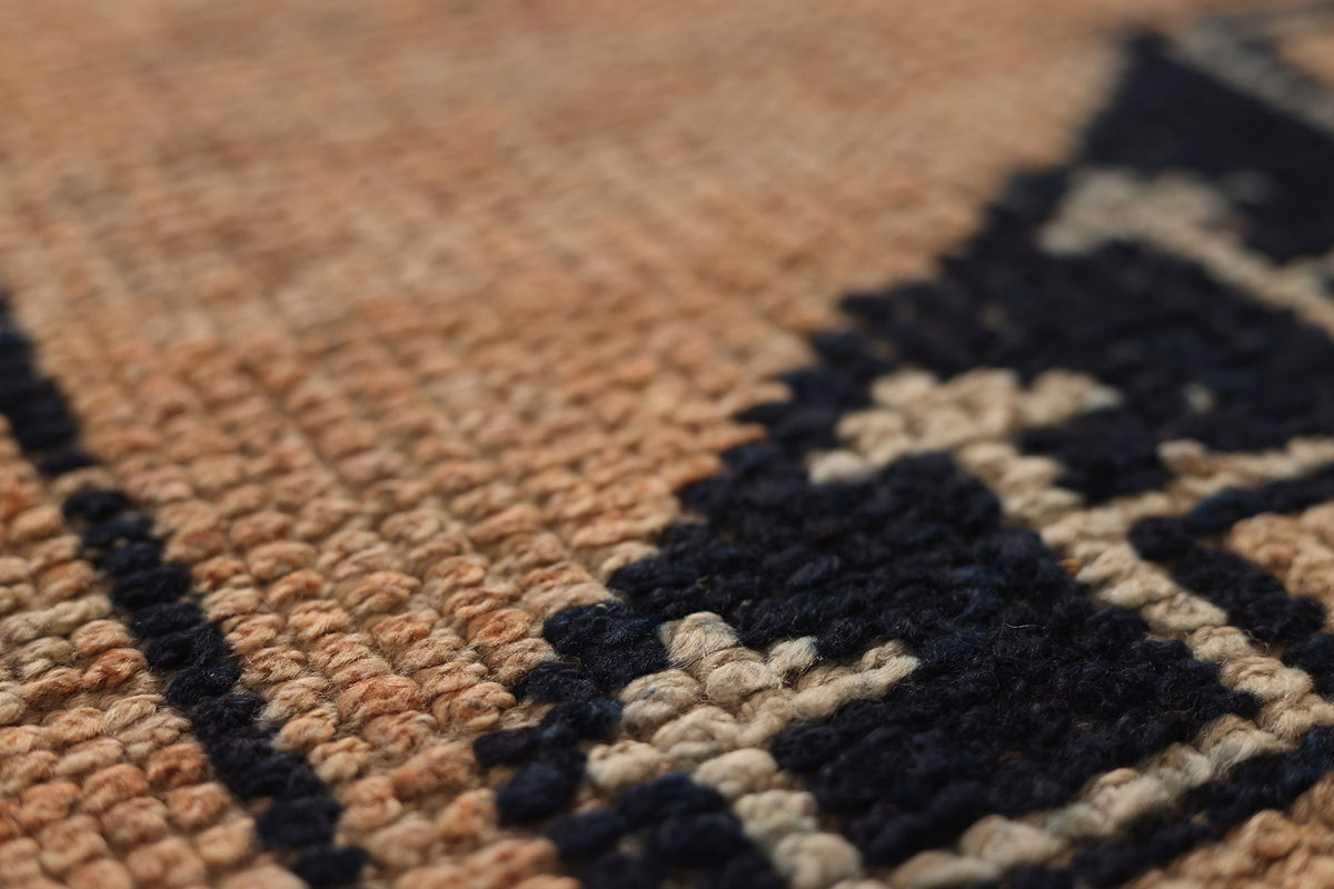 Vintage Southeastern Persian Style Runner Rug 3x10 ft — Brown & Beige Geometric