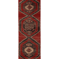 Vintage Malatya Turkish Runner Rug 3x10 ft — Red & Brown Geometric