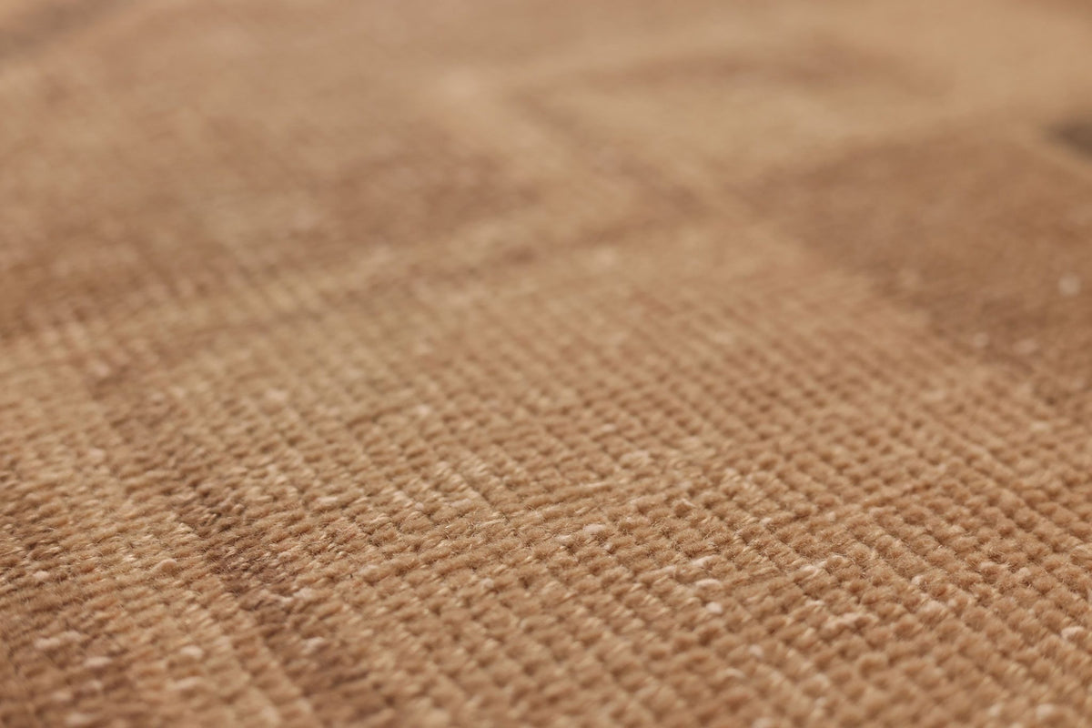 Vintage Malatya Turkish Runner Rug 3x12 ft — Beige & Brown Geometric