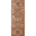 Vintage Malatya Turkish Runner Rug 3x12 ft — Beige & Brown Geometric