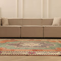 Vintage Malatya Turkish Area Rug 7x10 ft — Red & Green Floral