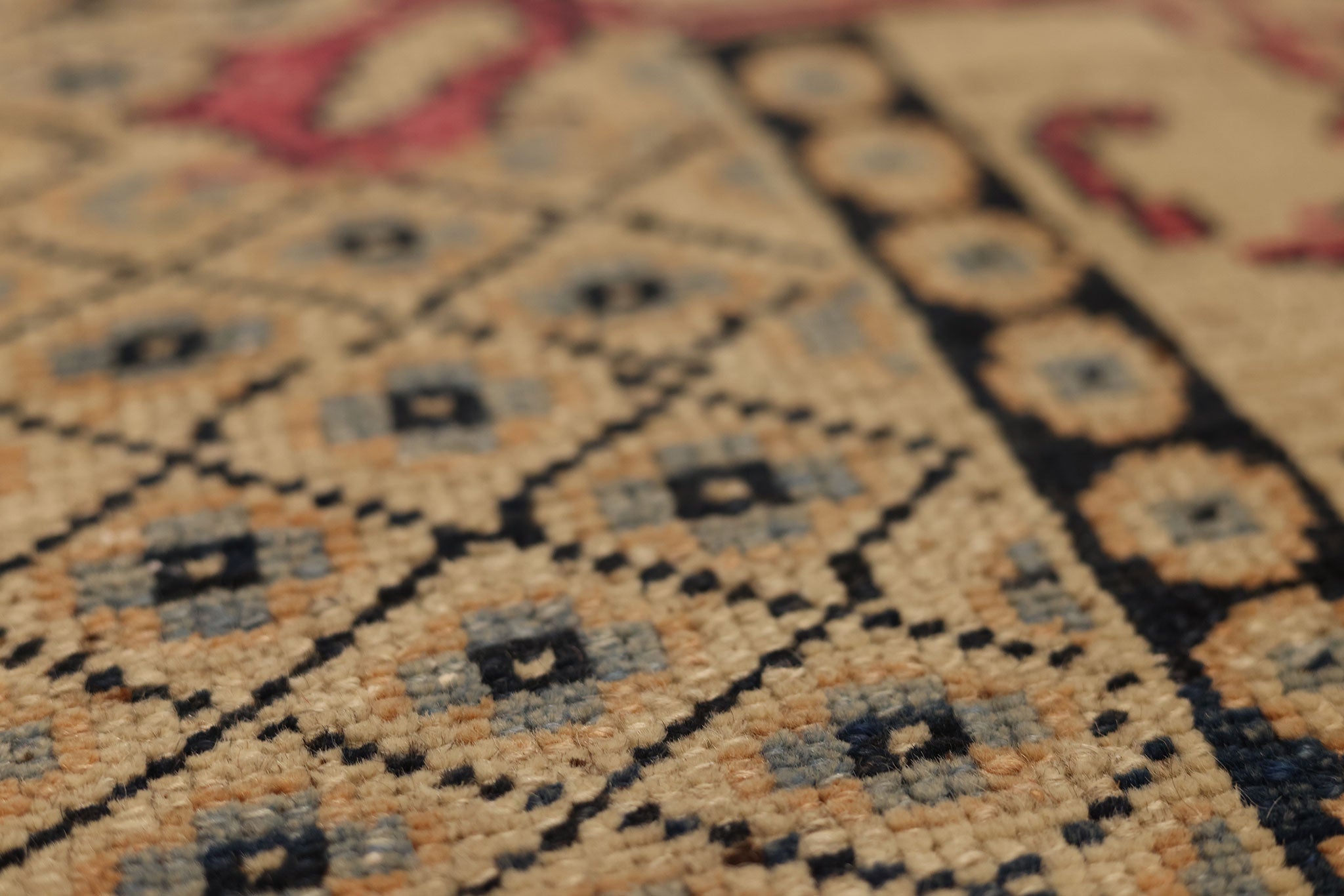 Vintage Malatya Turkish Area Rug 7x10 ft — Red & Green Floral