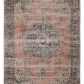 Vintage Isparta Turkish Area Rug 7x10 ft — Pink & Blue Floral