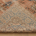 Vintage Isparta Turkish Area Rug 7x10 ft — Pink & Blue Floral