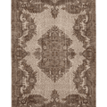 Vintage Isparta Turkish Area Rug 7x10 ft — Beige & Brown Floral