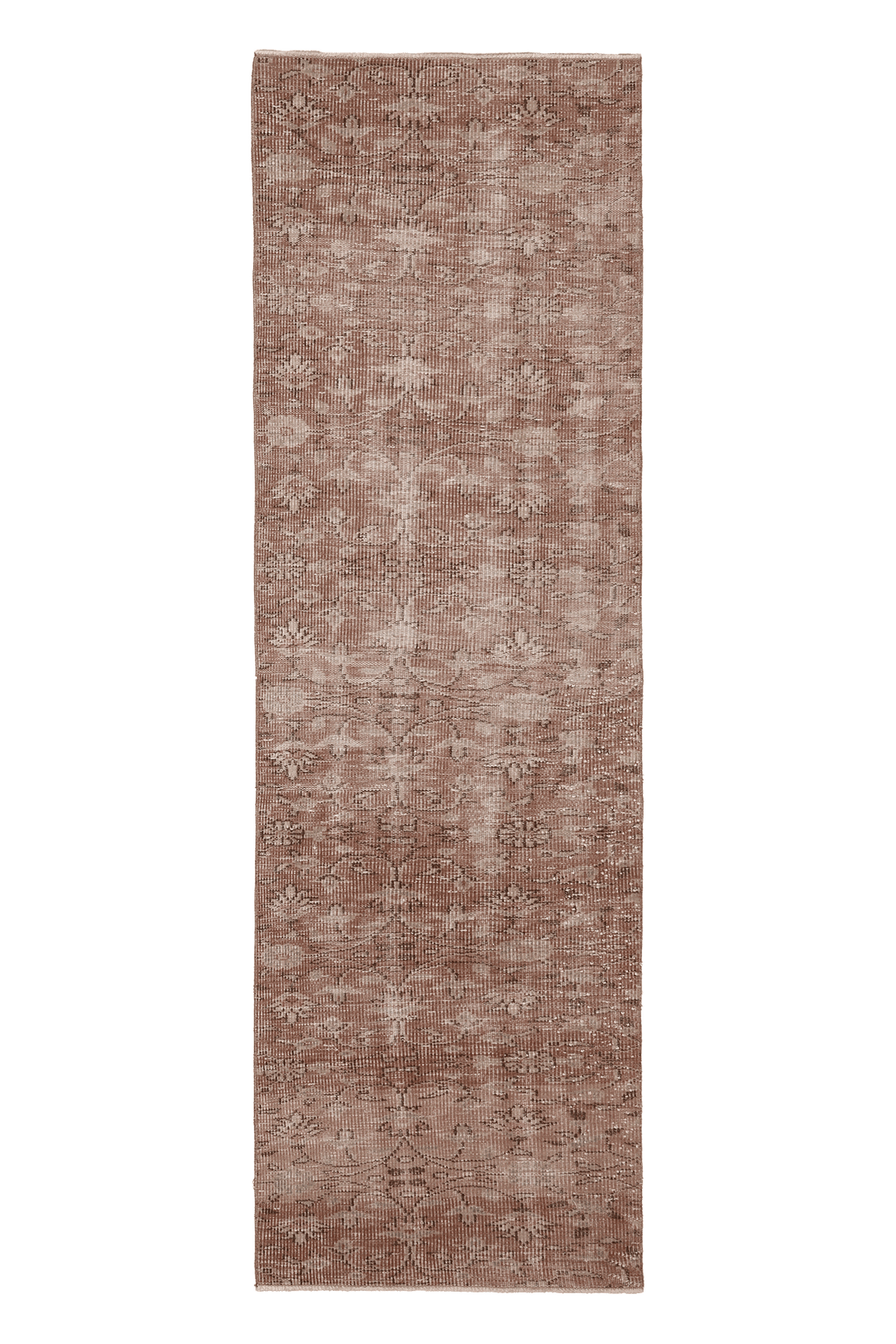 Vintage Isparta Turkish Runner Rug 3x8 ft — Red & Beige Floral