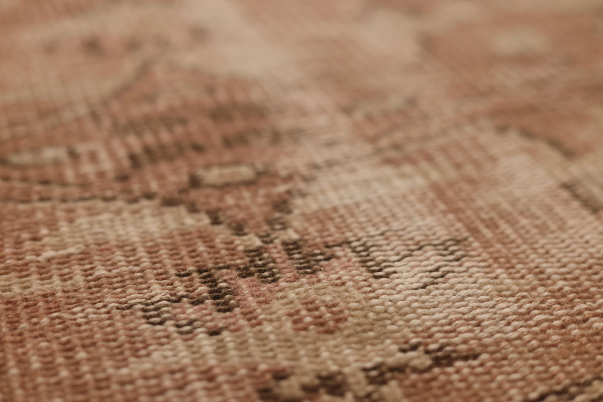 Vintage Isparta Turkish Runner Rug 2x8 ft — Brown & Beige Floral