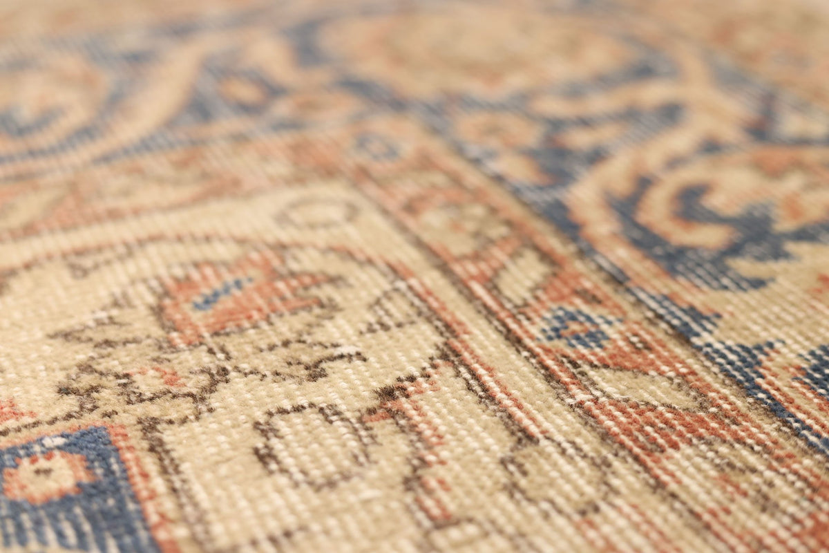 Vintage Isparta Turkish Area Rug 7x10 ft — Red & Blue Floral