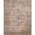 Vintage Isparta Turkish Area Rug 7x10 ft — Beige & Brown Floral