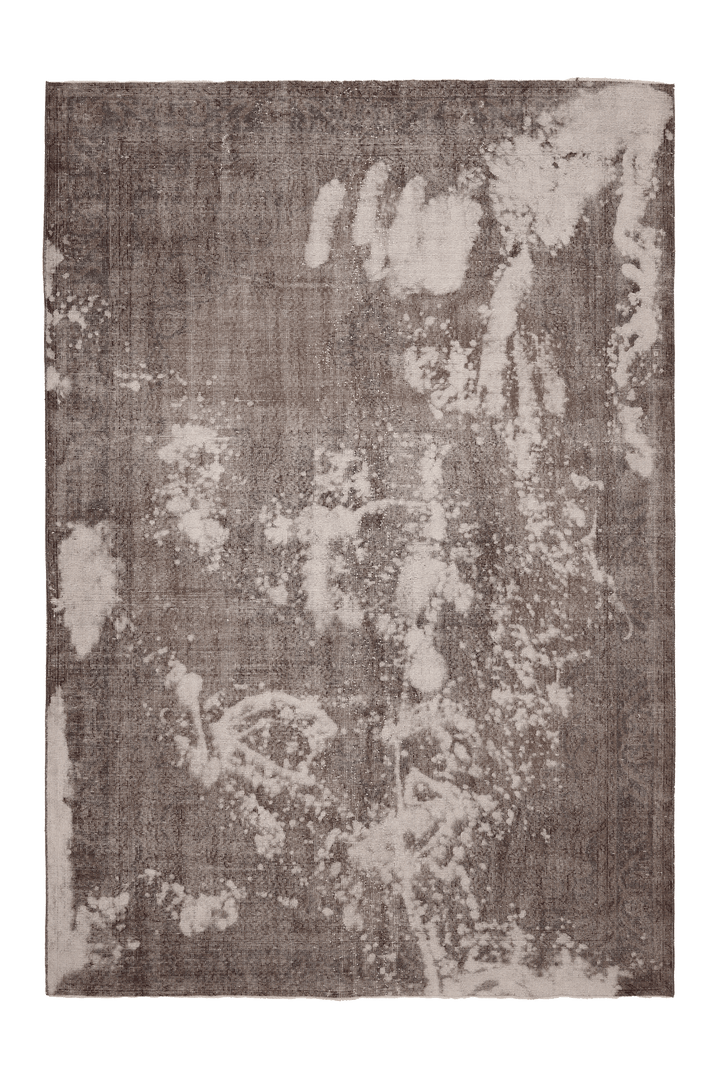 Vintage Isparta Turkish Area Rug 7x10 ft — Brown & Gray Floral