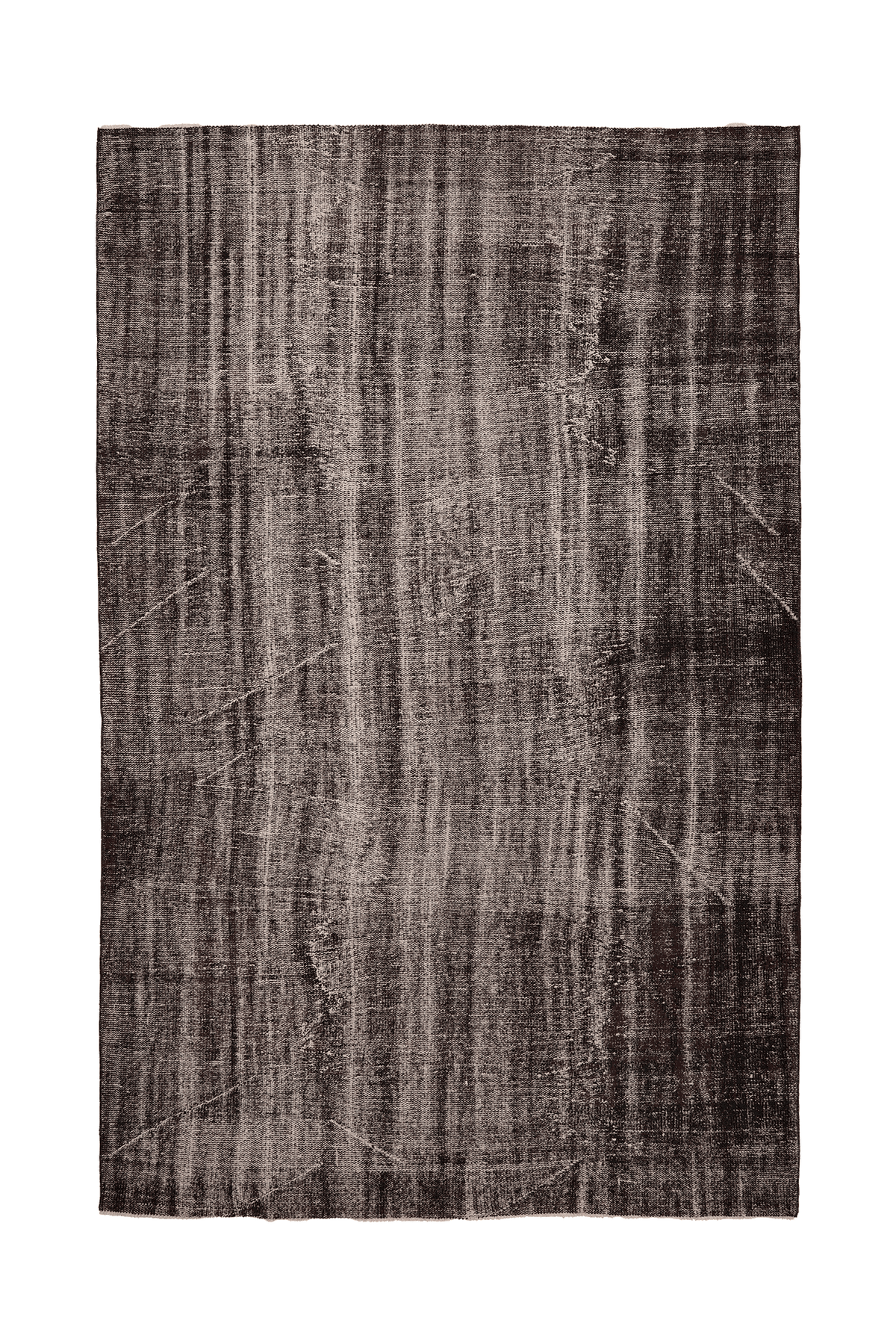 Vintage Manisa Turkish Area Rug 6x10 ft — Gray & Brown Overdyed